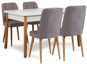 Set mobilier sufragerie Senteago 1 (pentru 6 persoane) (pin atlantic + alb + gri). 1106427