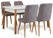 Set mobilier sufragerie Senteago 1 (pentru 6 persoane) (pin atlantic + alb + gri). 1106427