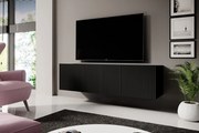 Comodă TV Nicole suspendat 150 cm - negru / negru mat