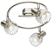 Plafoniera cu 3 spoturi design industrial TEXAS nichel, crom
