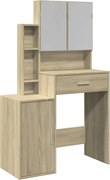 vidaXL Masă de toaletă cu dulap, stejar sonoma, 80x35x132 cm