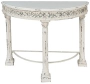 Consola alba, din lemn, aspect vintage, Clarette