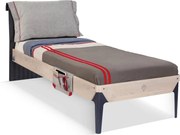 Pat pentru camera copii 100x200 cm, colectia Trio, perna detasabila, picioare metalice