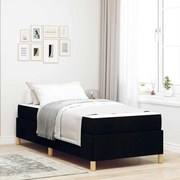 vidaXL Pat cu arcuri Negru și Maro și Alb 80 x 200 cm țesătură
