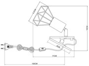 Lampă de perete cu clemă XARA I 1xE14/40W/230V negru Globo 54802SK