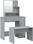 vidaXL Set măsuță de toaletă, gri sonoma, 86,5x35x136 cm
