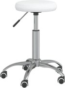 vidaXL Scaun de birou pivotant, alb, piele ecologică