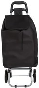 Carucior pentru cumparaturi 5Five Clasic Black, 35 x 28 x H 92 cm