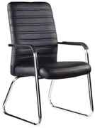 Scaun Vizitator Piele Ecologica Soffie Negru