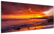 Tablou cu apus de soare la mare (120x50 cm)