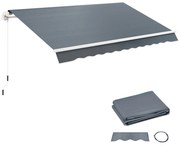 Outsunny Material de Înlocuire pentru Copertină Retractabilă, 282x250 cm, Gri | Aosom Romania