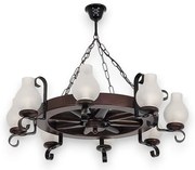 Candelabru rustic fabricat manual din lemn diam.50cm, 8 brate Roata WOOD-RO-SP8D50