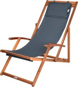 Șezlong de grădină SIENA, 94x60x94cm, antracit Jurhan