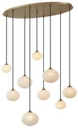 Lampă suspendată Art Deco aurie cu sticlă opal 9 lumini - Yani