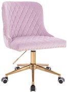 HR940K Scaun Mov din Catifea cu Bază Aurie