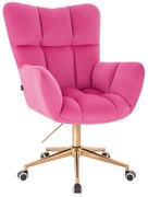 HR650K Scaun Roz Catifea cu Bază Aurie