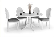 Set masa extensibila William alba L90-124 cm + 4 scaune Verdi gri/alb