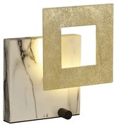 Veioza, Lampa de masa LED design ambiental DALIA auriu/ alb marmorat