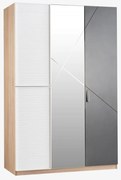 Dulap cu 3 usi si oglinda pentru copii 133x204x64 cm, Colectia NEW CITY
