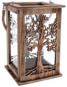 Felinar din lemn Copac natural, 16 x 25 cm