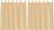 vidaXL Perdele Voile cu Bucle 2 buc Nisip 140x140 cm