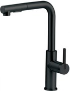 Baterie pentru chiuveta bucatarie, negru, cap mixer, 2 tipuri de jet, dus extractabil, Deante Momi Negru