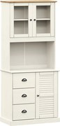 vidaXL Dulap înalt VIGO, alb, 78x40x175 cm, lemn masiv de pin