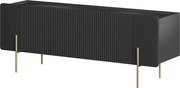 Dulap TV Malmi 150 cm - negru mat / picioare aurii
