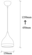 Pendul pe cablu YILDO 1xE27/40W/230V, negru/cupru