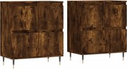 vidaXL Servante, 2 buc., stejar afumat, lemn prelucrat