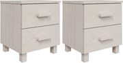 vidaXL Noptiere HAMAR, 2 buc, alb, 40x35x44,5 cm, lemn masiv de pin