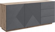 Comodă Asha 167 cm cu două uși și sertare - artisan / rivier stone mat