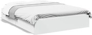 vidaXL Cadru de pat cu sertare, alb, 135x190 cm, lemn prelucrat