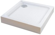 Almagro || 100x100x13,5 cm Cădiță de duș pătrată, acril, cu sifon inclus