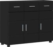 vidaXL Bufet cu raft FLORIN Negru 88,5 x 30,5 x 73 cm Lemn compozit