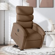 vidaXL Fotoliu electric rabatabil cu ridicare, maro, textil
