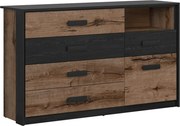 Comoda KASSEL, nuc/negru, PAL, 150x41x90 cm