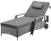 Deuba Recliner de lux cu roată gri - perne antracit