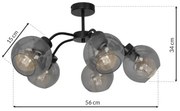 Lustră aplicată SOFIA 5xE27/60W/230V negru
