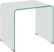 HOMCOM Măsuță de Cafea Modernă cu Picioare Antiderapante, Măsuță din Sticlă Securizată, 50x40x45 cm, Transparentă, Design Elegant | Aosom Romania