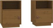 vidaXL Noptiere, 2 buc, maro miere, 40x34x55 cm, lemn masiv de pin