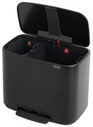 Coș de gunoi negru mat de reciclat/cu pedală din oțel 34 l Bo – Brabantia
