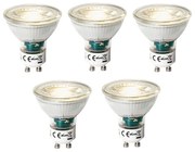 Set de 5 becuri LED GU10 cu 3 trepte de intensitate luminoasă, 7W, 600 lm, 3000K