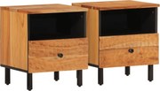 vidaXL Noptiere, 2 buc., 40x33x46 cm, lemn masiv de acacia