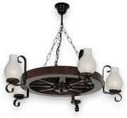 Candelabru rustic fabricat manual din lemn Roata 5L