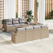 vidaXL Set de canapele pentru grădină 8 pcs Bej 55 x 55 x 37 cm