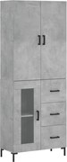 vidaXL Dulap înalt, gri beton, 69,5x34x180, lemn compozit