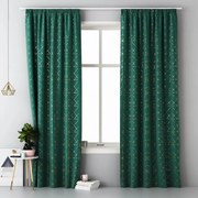 Draperie decorativă verde închis cu prindere cu cleme 140x250 cm