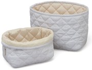 Coșuri de jucării pentru copii albastre-deschis 2 buc. din material textil Classic Stripes Blue, Praline – Cam Cam Copenhagen