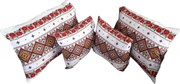 Set 4 fete de perna cu motive traditionale Casa Gino®, din bumbac 100%, 2X 48X65, 2X 40X40, model Traditional cu Trandafiri